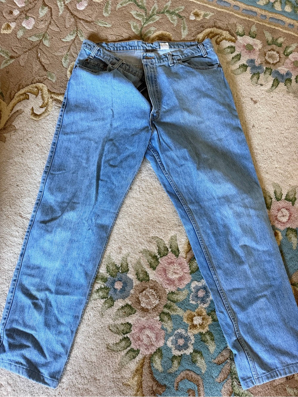 Orange Tab Levi's Straight Leg Jeans in Light Blue Denim